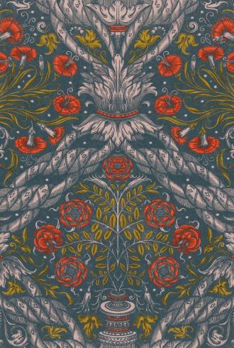 Floral Ornament Scarlet Wallpaper By Mind The Gap
