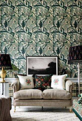 The Enchanted Woodland Green Wallpaper By Mind The Gap