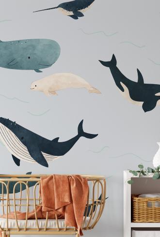 Narwhal Wallpaper Mural by Amalfa