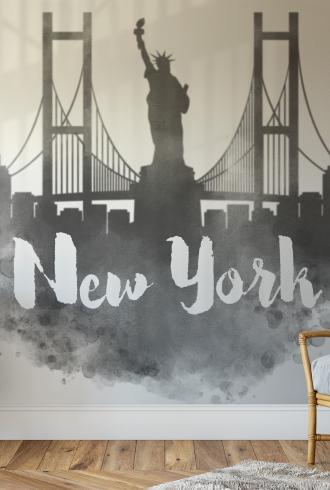 New York Skyline Wallpaper Mural by Amalfa