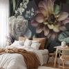 Twilight Mist Floral Wallpaper Mural by Amalfa