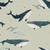 Whales At Play Wallpaper Mural by Amalfa MURAL-WH-4